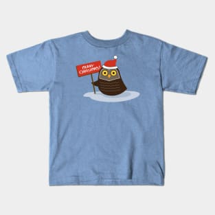 Little Christmas Owl Kids T-Shirt